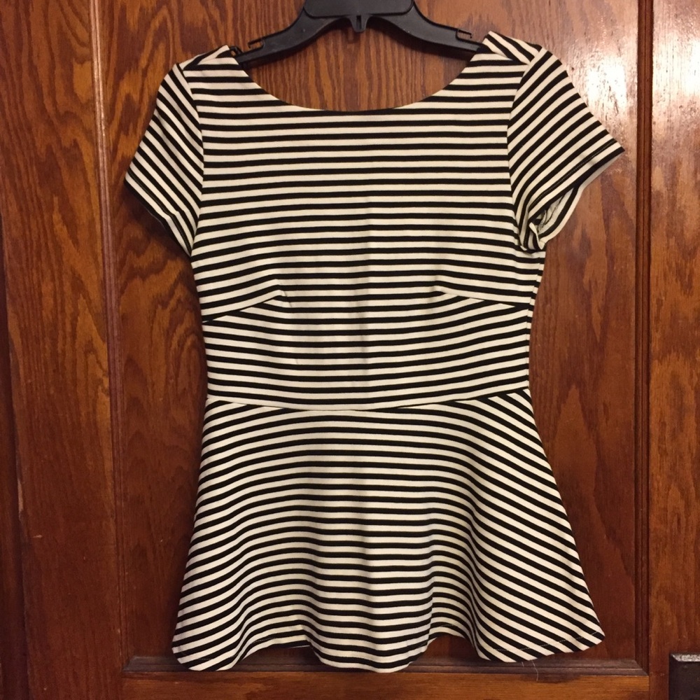 Zara size small striped peplum top